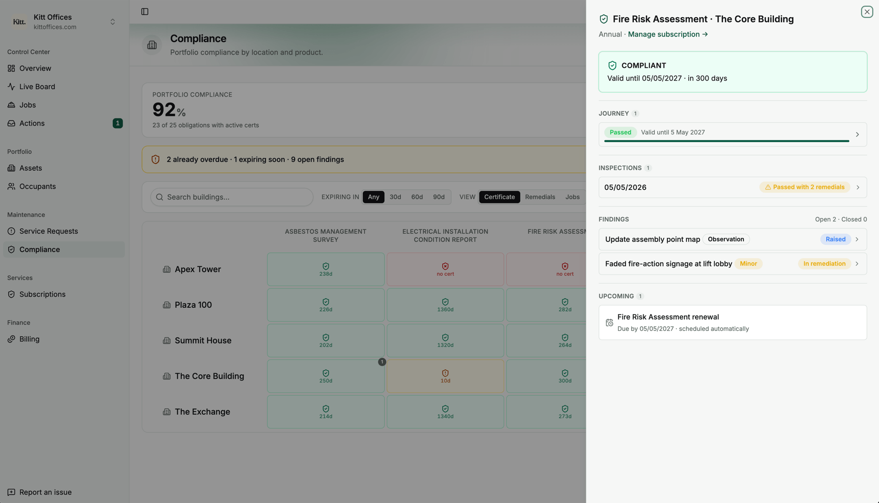 Reeve compliance — Reviewing an assessment